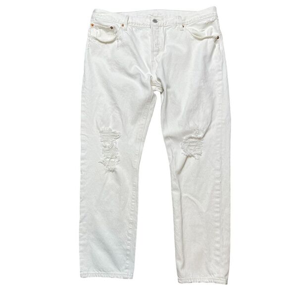 LEVI'S 501 Distressed Jeans White Size 32 x 32 - Picture 1 of 8